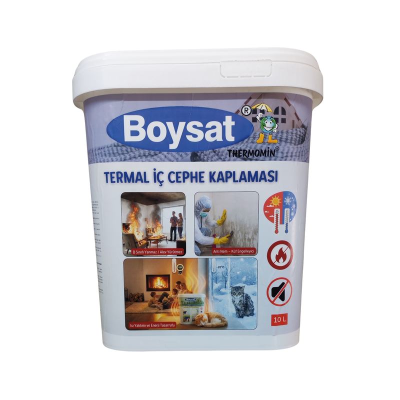 Boysat Thermomin Termal İç Cephe Kaplaması 10L — yanmaz, anti nem, küf engelleyici