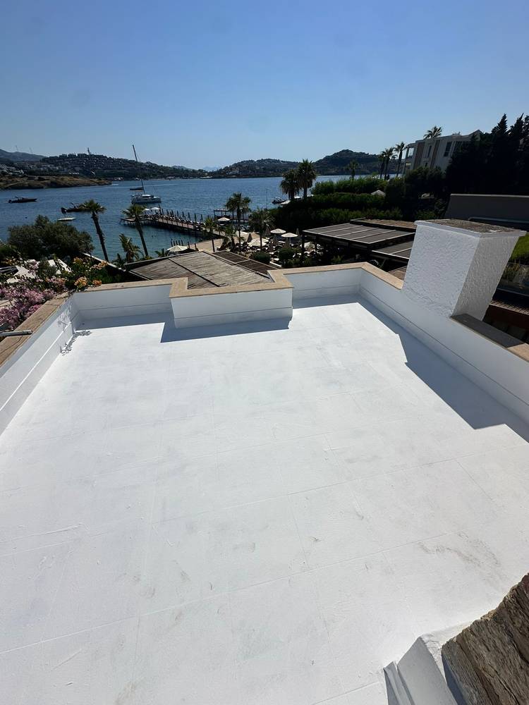 Boysat Thermofull uygulanmış deniz manzaralı teras çatı, Bodrum